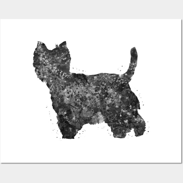 Westie dog black and white Wall Art by Yahya Art